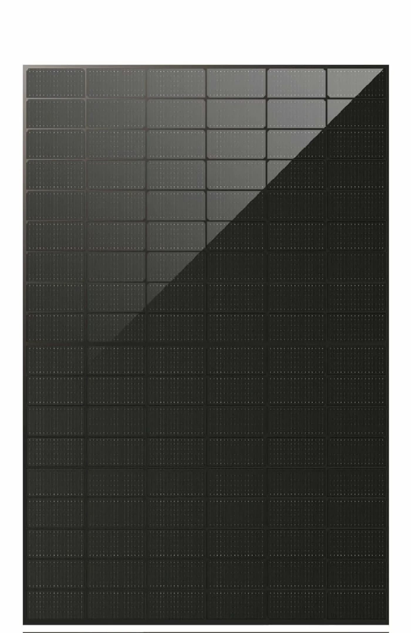 DHM54D35-TP bifacial TOPCon module with a black frame, front view