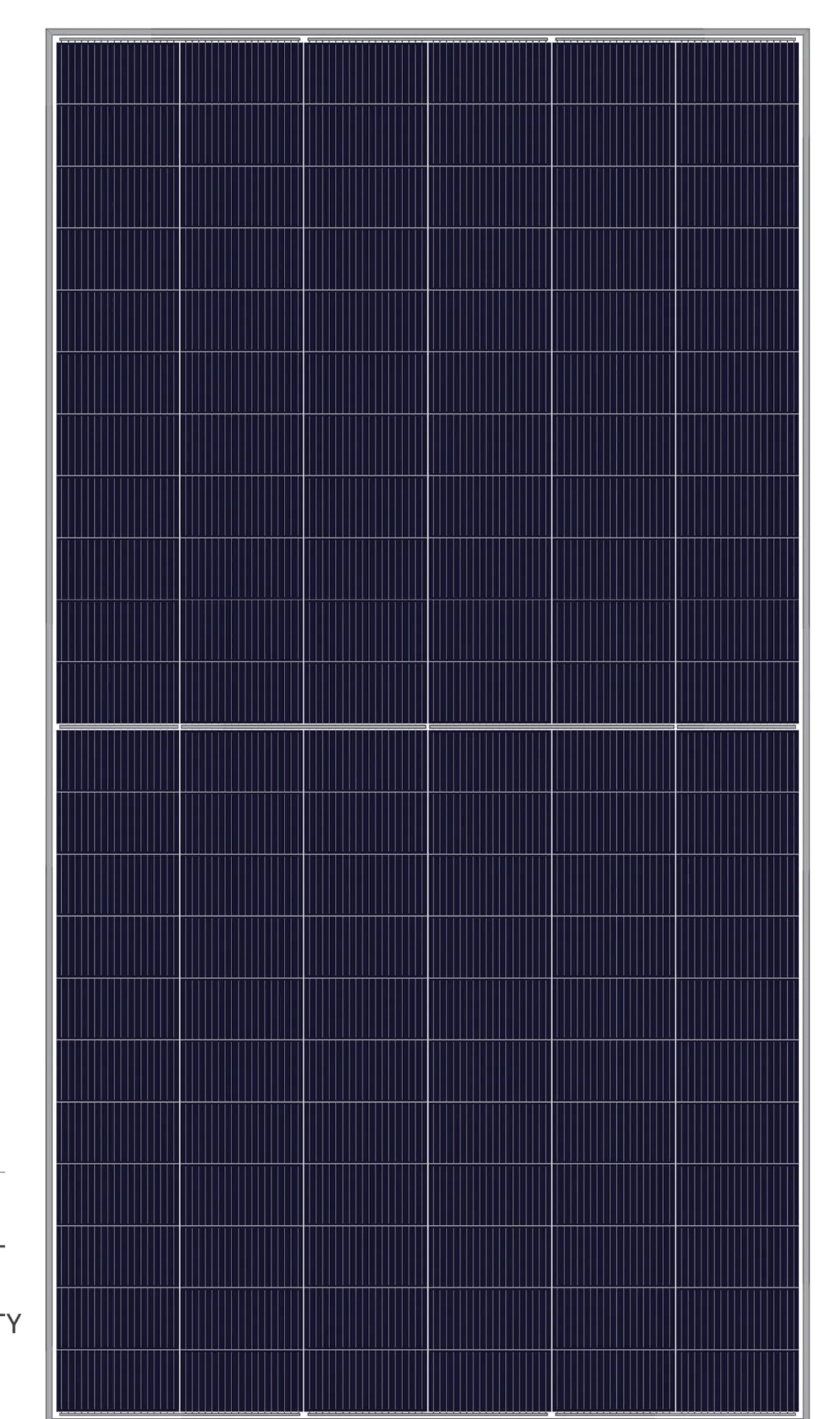 DHM66D50-TP bifacial N-type module built on 210 mm cells, front view